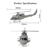 FLISHRC FL500 UH-1N Twin Huey 500-Class 2.4G 6CH Scale RC Helicopter  - RAZORDON