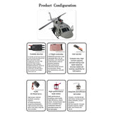 FLISHRC FL500 UH-1N Twin Huey 500-Class 2.4G 6CH Scale RC Helicopter  - RAZORDON