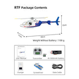 FLYWING BELL-407 2.4G 6CH 470-Class Quick-Release 4-Rotor Scale RC Helicopter - RAZORDON