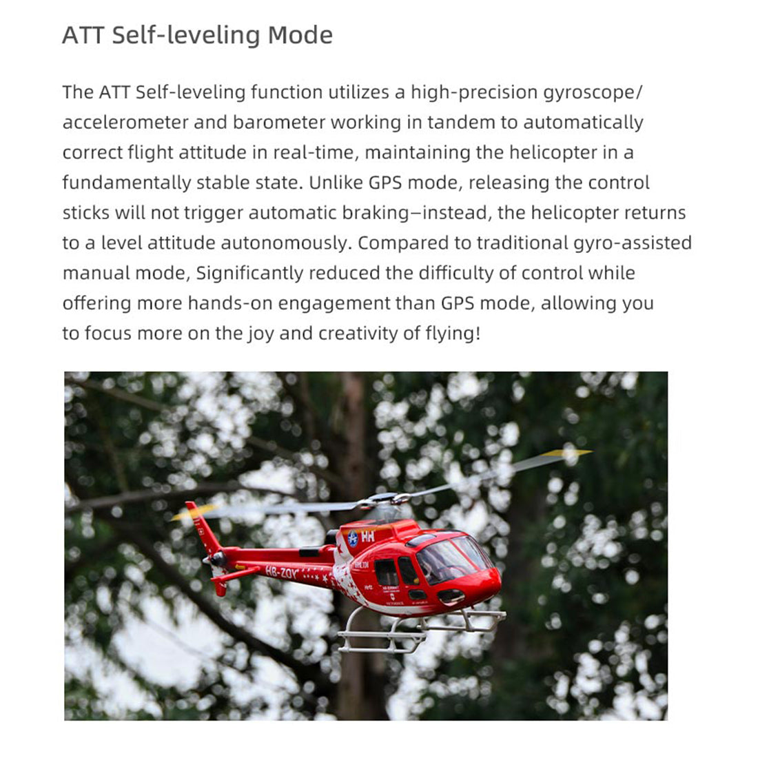 FLYWING Eurocopter AS350 2.4G 6CH 470-Class Quick-Release 3-Rotor Scale RC Helicopter Model with ACE Flight Controller, GPS Positioning & Left/Right-Hand Control RTF