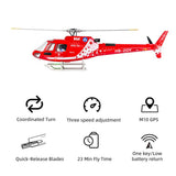 FLYWING Eurocopter AS350 2.4G 6CH 470-Class Quick-Release 3-Rotor Scale RC Helicopter Model with ACE Flight Controller, GPS Positioning & Left/Right-Hand Control RTF