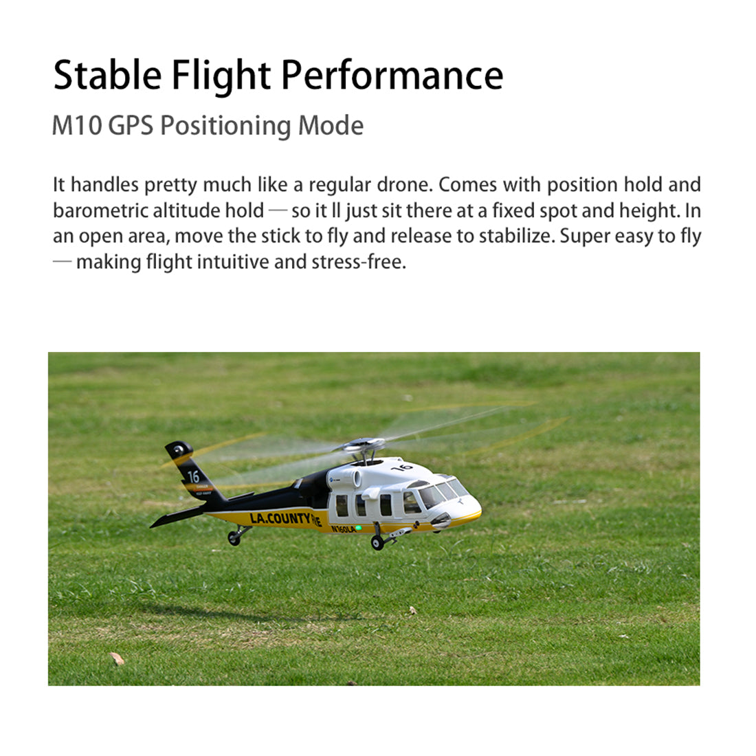 FLYWING UH-60L Black Hawk 470-Class RC Helicopter, 2.4GHz 6CH Scale Military Helicopter with ACE Flight Controller, GPS Positioning & Quick-Release Blades, RTF