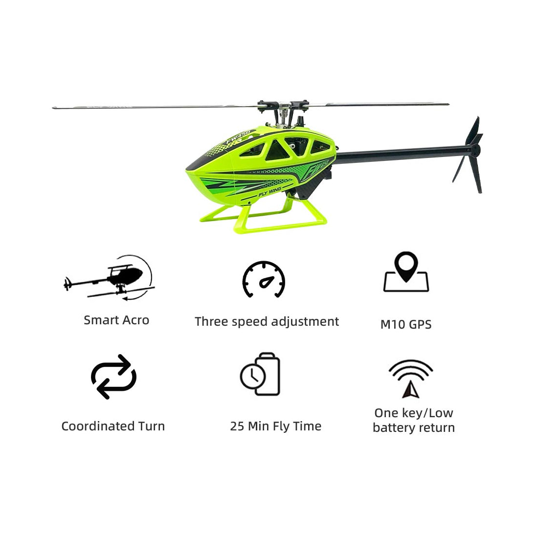 FLYWING 450L V3 2.4G 6CH RC Helicopter Dual Brushless Direct Drive Model Aircraft Toy