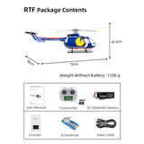 FLYWING BO105 2.4G 6CH 470-Class Quik-Release 4-Rotor Scale RC Military Helicopter  - RAZORDON
