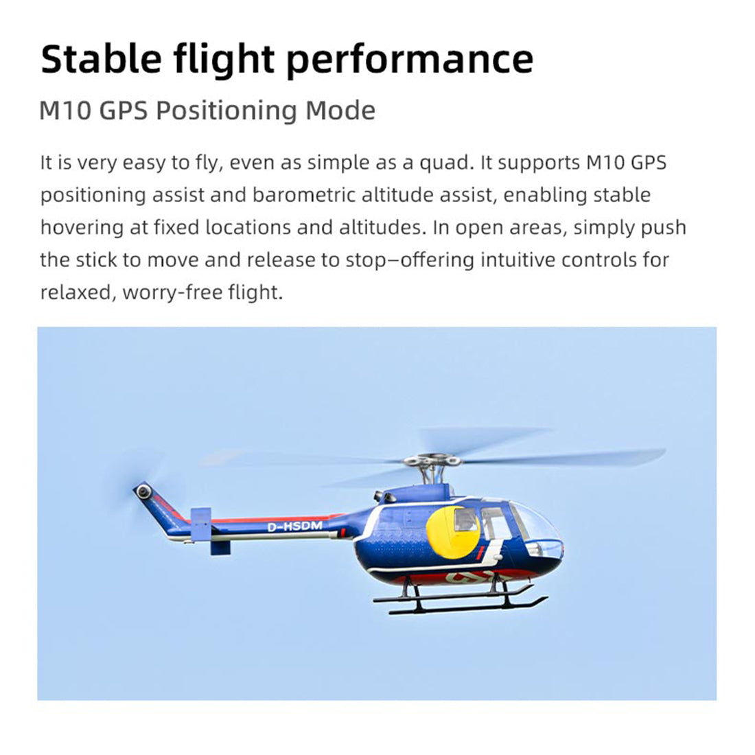 FLYWING BO105 2.4G 6CH 470-Class Quik-Release 4-Rotor Scale RC Military Helicopter  - RAZORDON