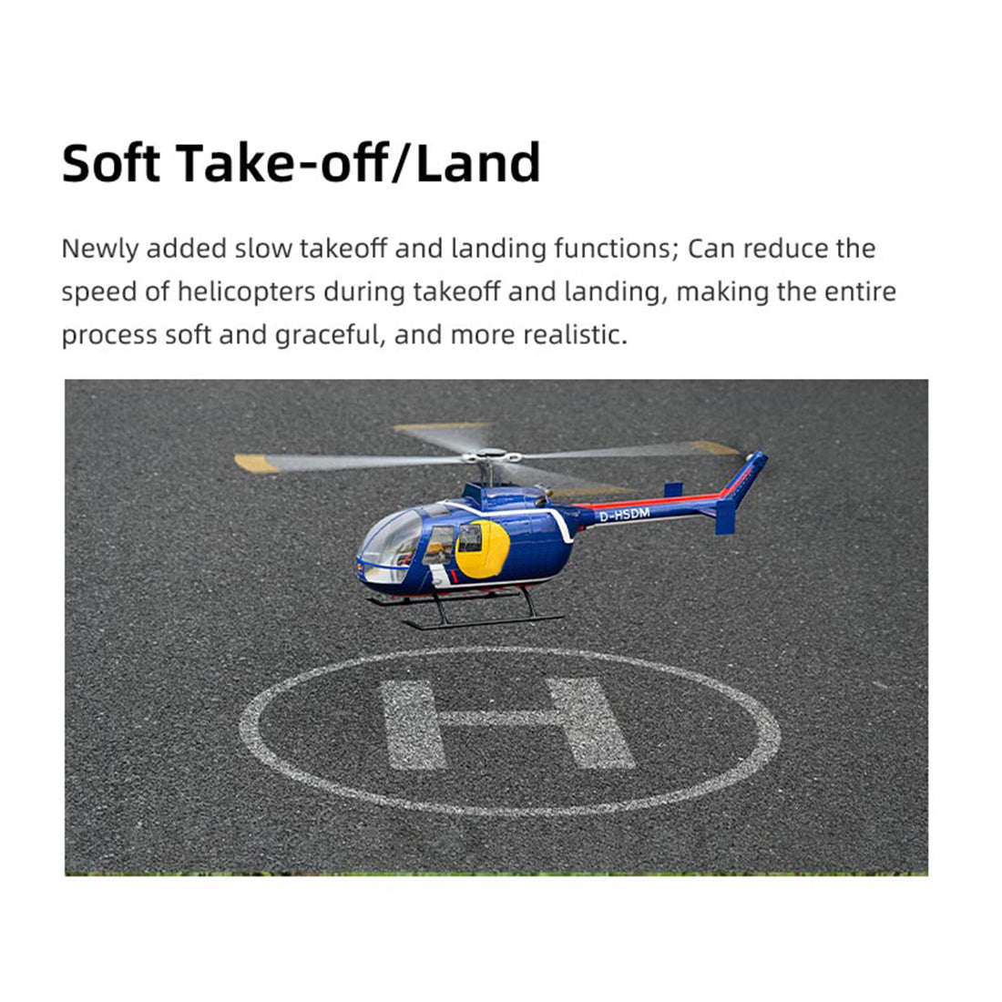 FLYWING BO105 2.4G 6CH 470-Class Quik-Release 4-Rotor Scale RC Military Helicopter  - RAZORDON