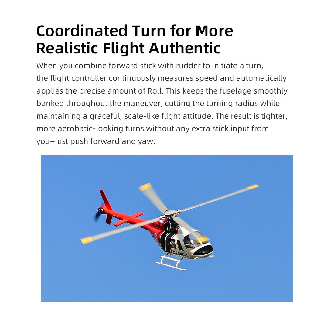 FLYWING Bell-206-V4 470-Class RC Helicopter Model 2.4G RC 6CH Electric Airplane with Model 1 & Model 2 Switchable(RTF Version)