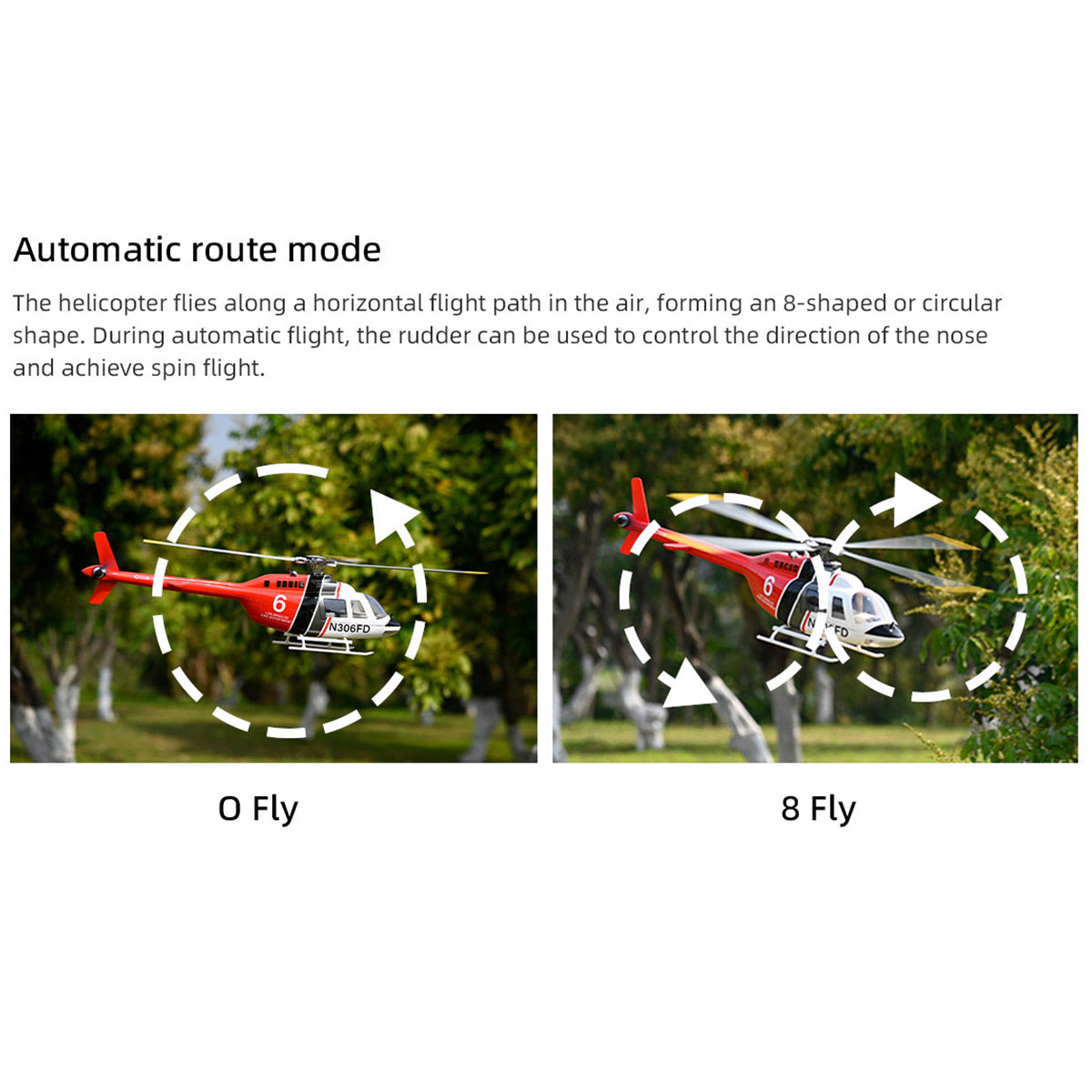 FLYWING Bell-206-V4 RC Helicopter with GPS Automatic route mode - Razordon