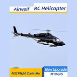 FLYWING Bell 222 Airwolf 470-Class RC Helicopter – 2.4GHz 6CH Scale Military Helicopter with ACE Flight Controller, GPS Positioning & Retractable Landing Gear (RTF)