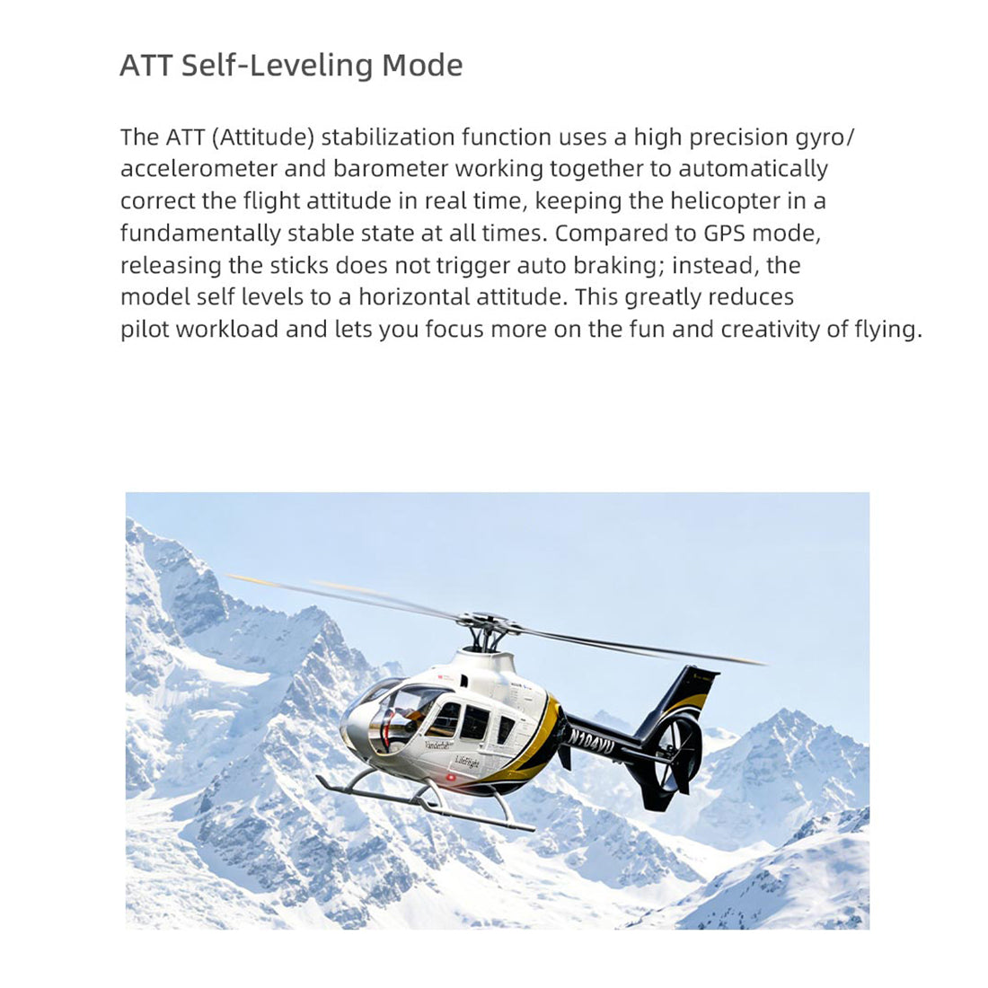 FLYWING EC135 470 스케일 RC 헬리콥터 2.4G 6CH 스케일 군용 모델, 퀵 탈착식 4날 로터, ACE 비행 컨트롤러, GPS 위치 지정 기능(MODE1/MODE2 전환 가능)