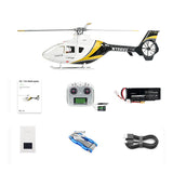 FLYWING EC135 470 스케일 RC 헬리콥터 2.4G 6CH 스케일 군용 모델, 퀵 탈착식 4날 로터, ACE 비행 컨트롤러, GPS 위치 지정 기능(MODE1/MODE2 전환 가능)