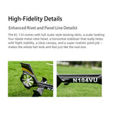 FLYWING EC135 470 스케일 RC 헬리콥터 2.4G 6CH 스케일 군용 모델, 퀵 탈착식 4날 로터, ACE 비행 컨트롤러, GPS 위치 지정 기능(MODE1/MODE2 전환 가능)