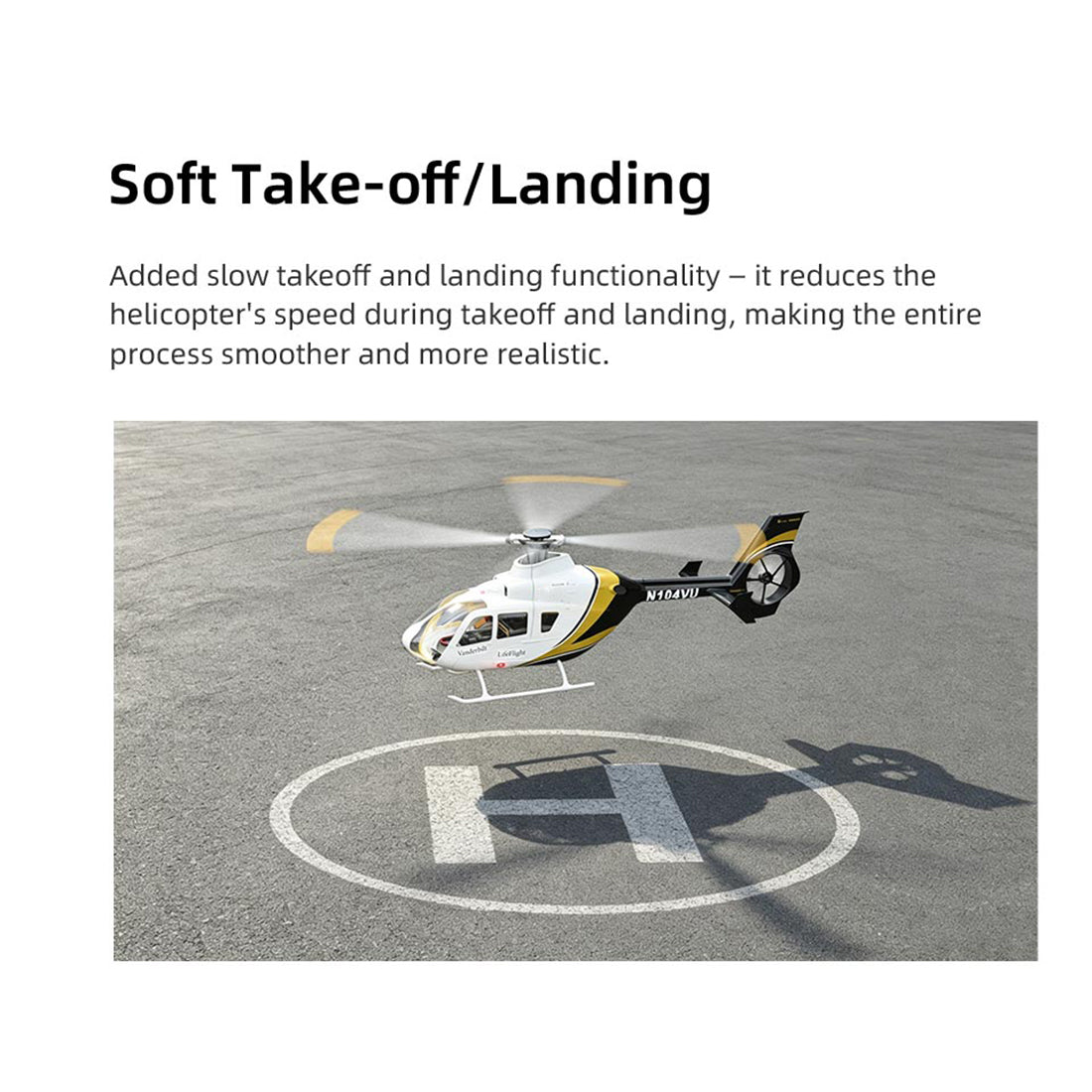FLYWING EC135 470 스케일 RC 헬리콥터 2.4G 6CH 스케일 군용 모델, 퀵 탈착식 4날 로터, ACE 비행 컨트롤러, GPS 위치 지정 기능(MODE1/MODE2 전환 가능)