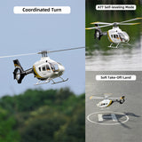 FLYWING EC135 470 스케일 RC 헬리콥터 2.4G 6CH 스케일 군용 모델, 퀵 탈착식 4날 로터, ACE 비행 컨트롤러, GPS 위치 지정 기능(MODE1/MODE2 전환 가능)