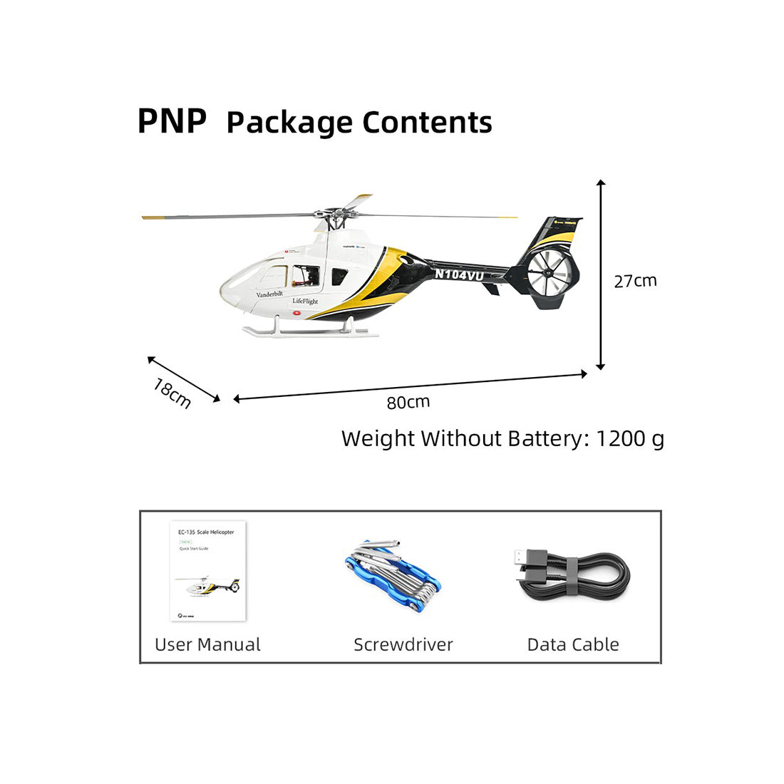FLYWING EC135 470 스케일 RC 헬리콥터 2.4G 6CH 스케일 군용 모델, 퀵 탈착식 4날 로터, ACE 비행 컨트롤러, GPS 위치 지정 기능(MODE1/MODE2 전환 가능)