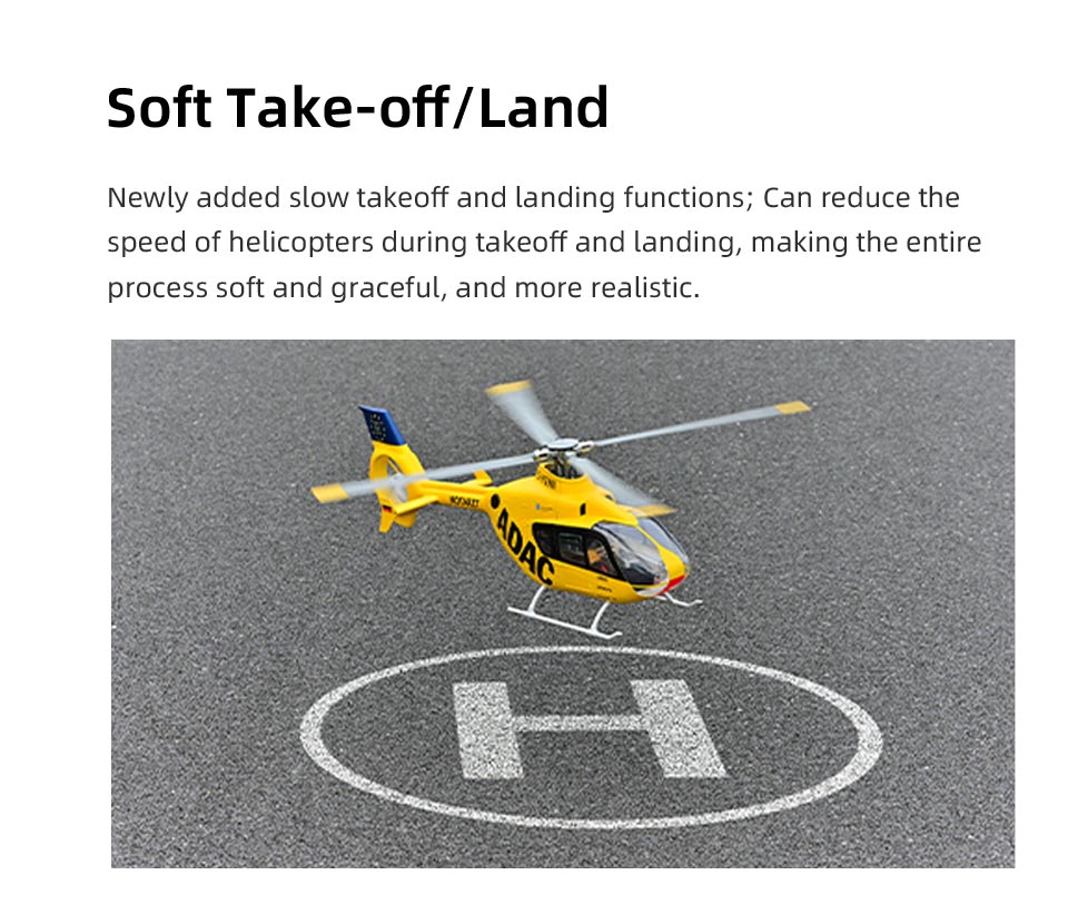 FLYWING EC135 470-Scale RC Helicopter 2.4G 6CH Scale Military Model with Quick-Detach 4-Blade Rotor ACE Flight Controller GPS Positioning - RAZORDON