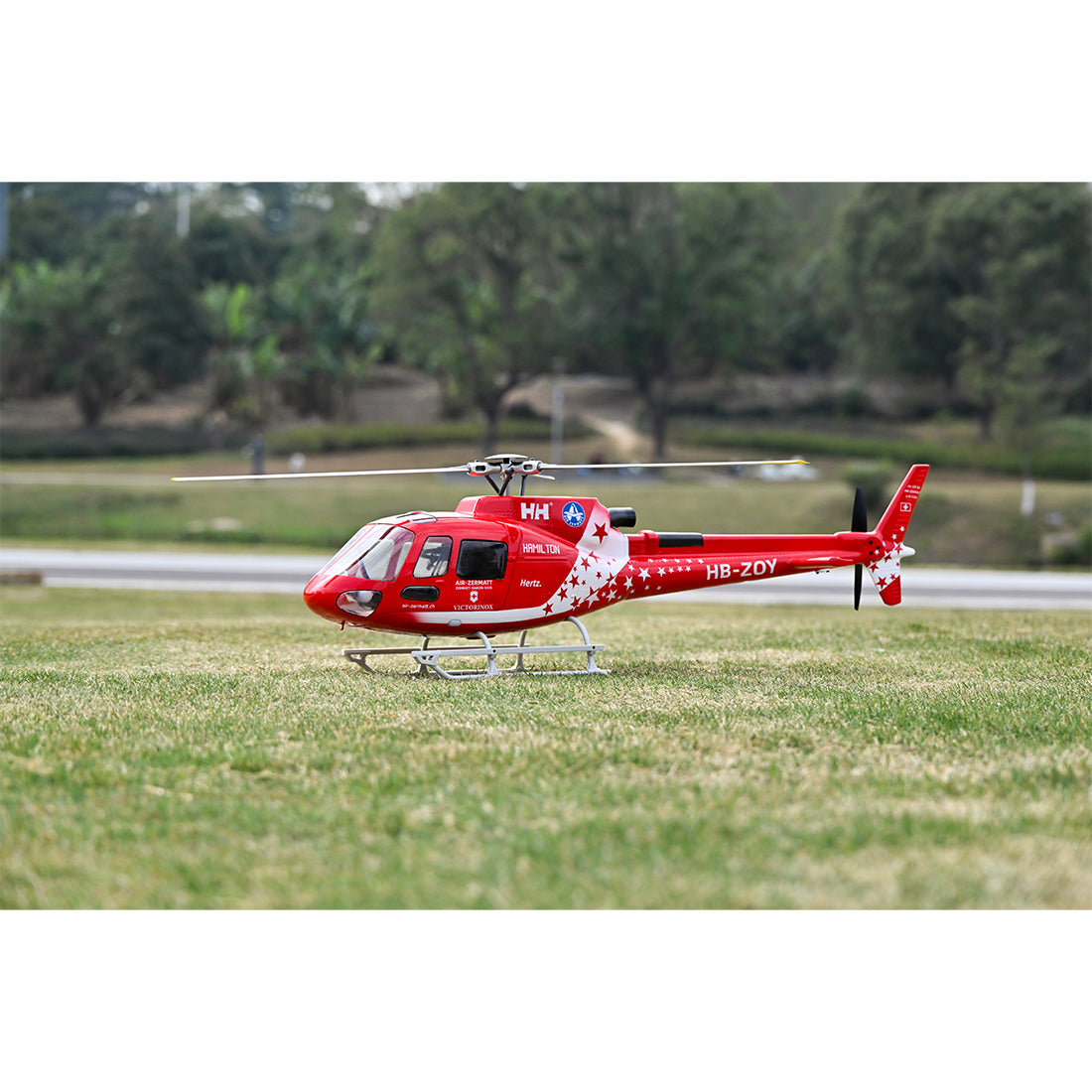 FLYWING Eurocopter AS350 2.4G 6CH 470-Class Quick-Release 3-Rotor Scale RC Helicopter Model with ACE Flight Controller, GPS Positioning & Left/Right-Hand Control RTF