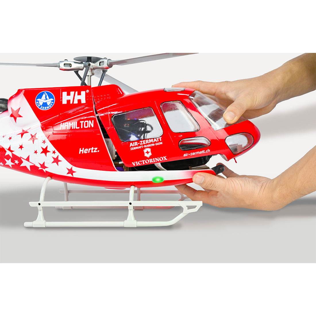FLYWING Eurocopter AS350 2.4G 6CH 470-Class Quick-Release 3-Rotor Scale RC Helicopter Model with ACE Flight Controller, GPS Positioning & Left/Right-Hand Control RTF