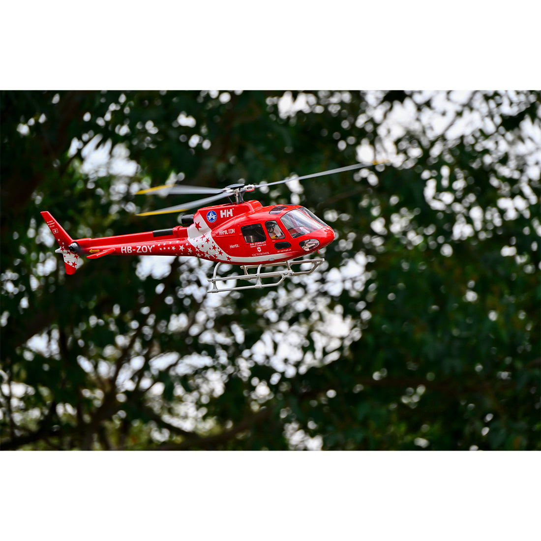 FLYWING Eurocopter AS350 2.4G 6CH 470-Class Quick-Release 3-Rotor Scale RC Helicopter Model with ACE Flight Controller, GPS Positioning & Left/Right-Hand Control RTF