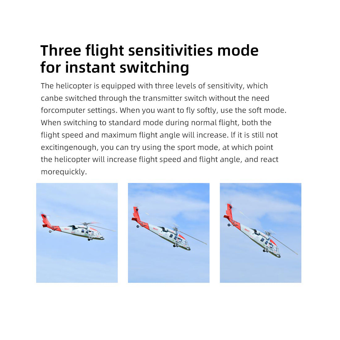 FLYWING MH-60 2.4G 6CH 470-Class Quik-Release 4-Rotor Scale RC Military Helicopter - RAZORDON