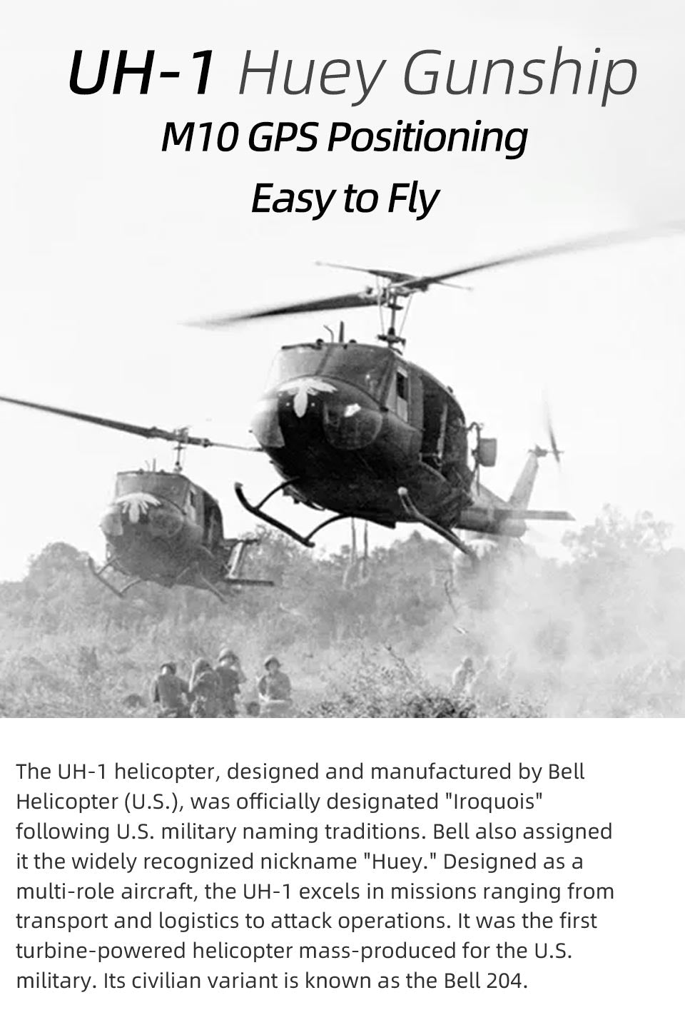 FLYWING UH-1 V4 Upgrade Version Class 470 6CH Brushless Motor GPS Fixed Point Altitude Hold Scale RC Helicopter - RAZORDON