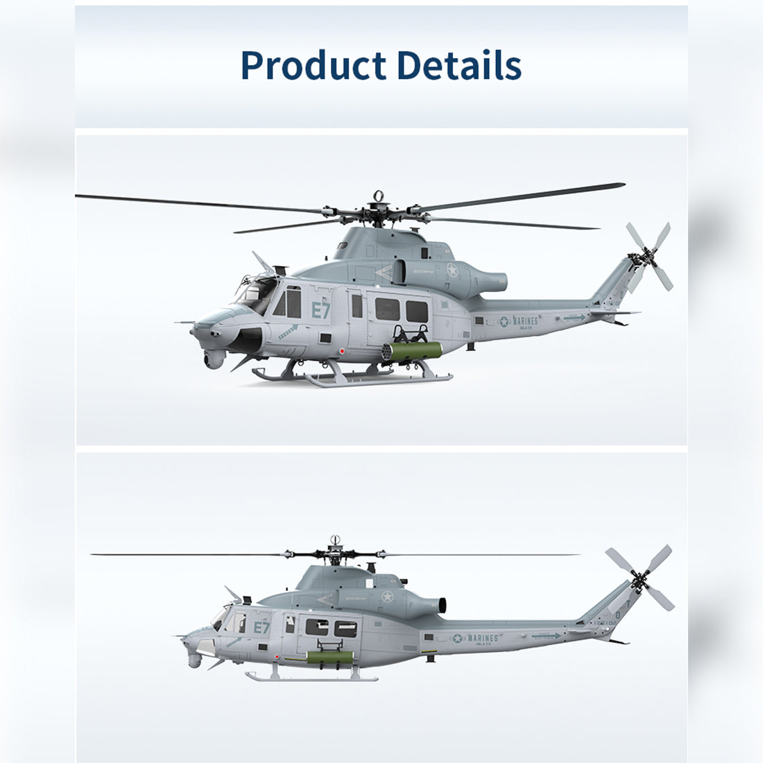 GOOSKY E7 UH-1Y Venom 700-Class 1/9 Scale 6CH RC Helicopter – RAZORDON