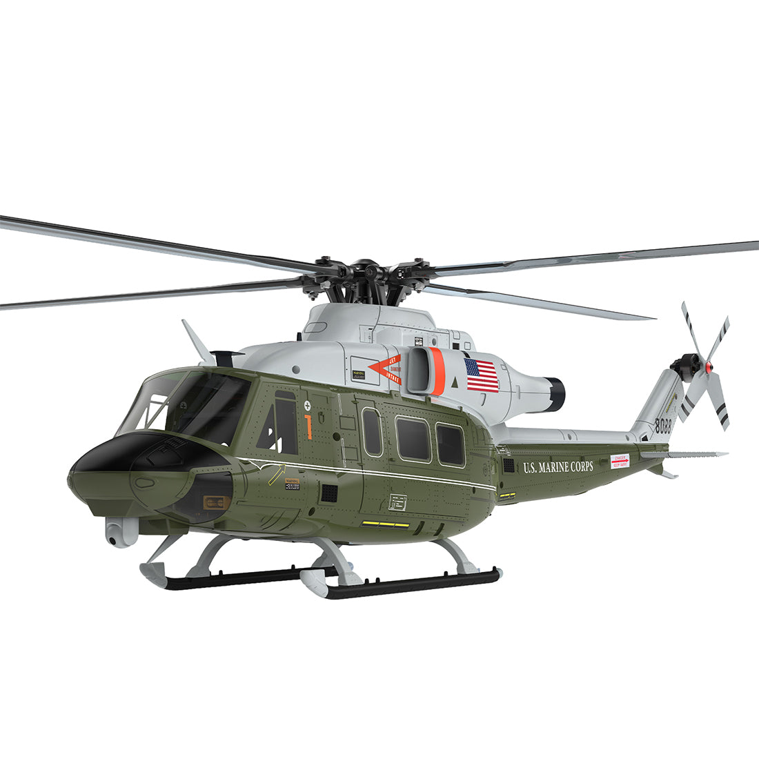GOOSKY E2 UH-1Y 2.4G 6CH RC Helicopter Brushless Direct Drive Scale Model with LiDAR Positioning GPS Version Rescue Livery RTF (MODE1/MODE2 Switchable)