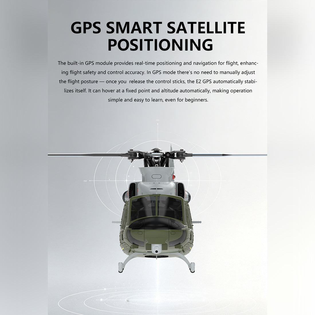 GOOSKY E2 UH-1Y 2.4G 6CH RC Helicopter Brushless Direct Drive Scale Model with LiDAR Positioning GPS Version Rescue Livery RTF (MODE1/MODE2 Switchable)