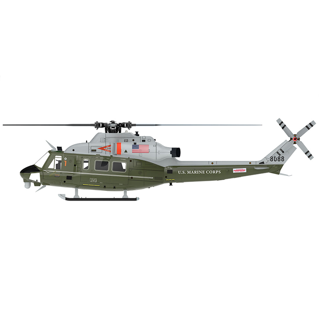 GOOSKY E2 UH-1Y 2.4G 6CH RC Helicopter Brushless Direct Drive Scale Model with LiDAR Positioning GPS Version Rescue Livery RTF (MODE1/MODE2 Switchable)