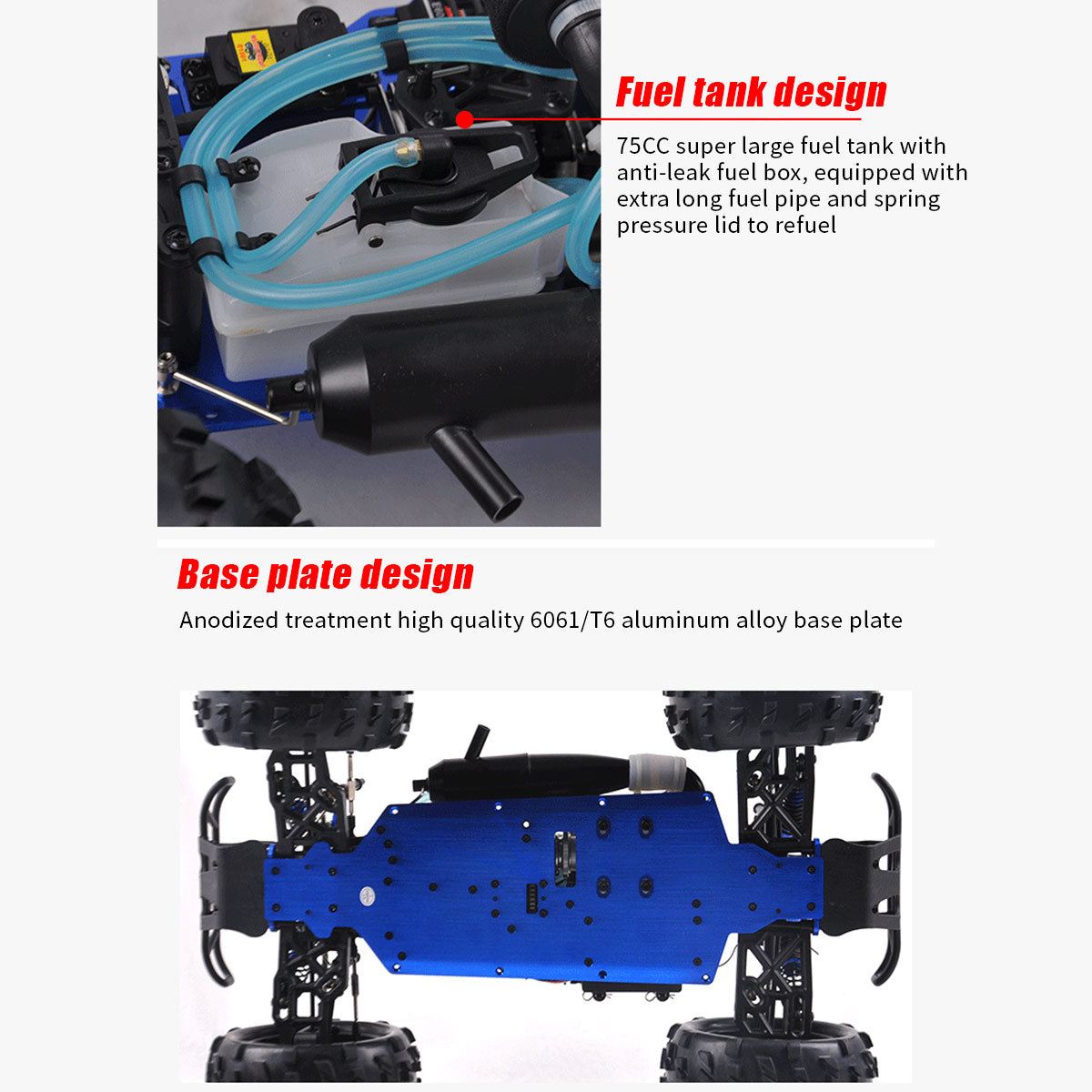 HSP 94972 1/8 Scale 2.4G 4WD RC Off-Road Car Model with FC.26CXP Nitro Engine - RAZORDON