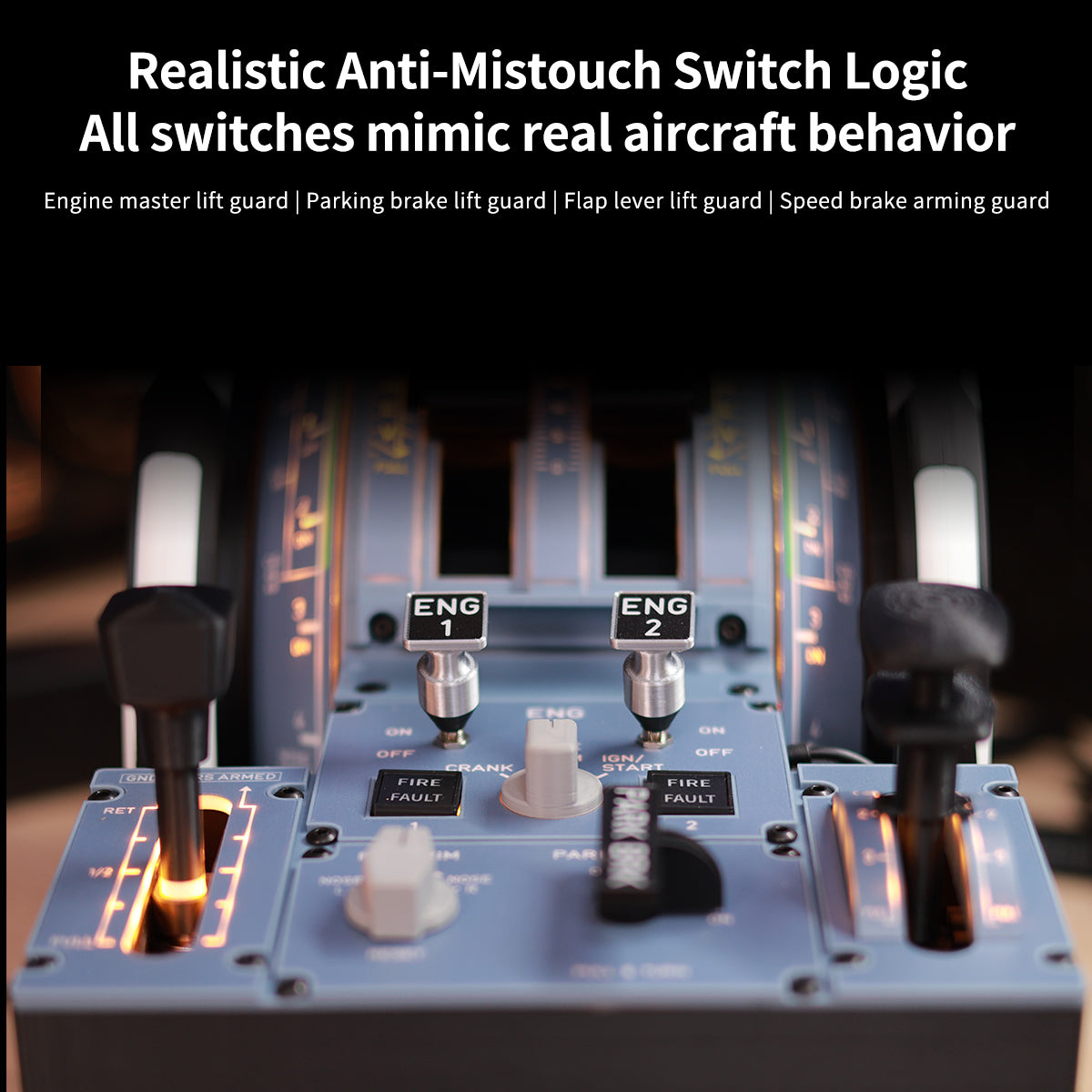 Hoowalt D107 V2 Metal Plate Lever Head Version A32X A31X A19X Motorized Throttle COCKPIT Panel - RAZORDON