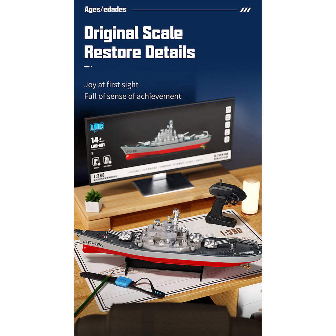 LHD-881 1/390 Scale RC Battleship – RAZORDON