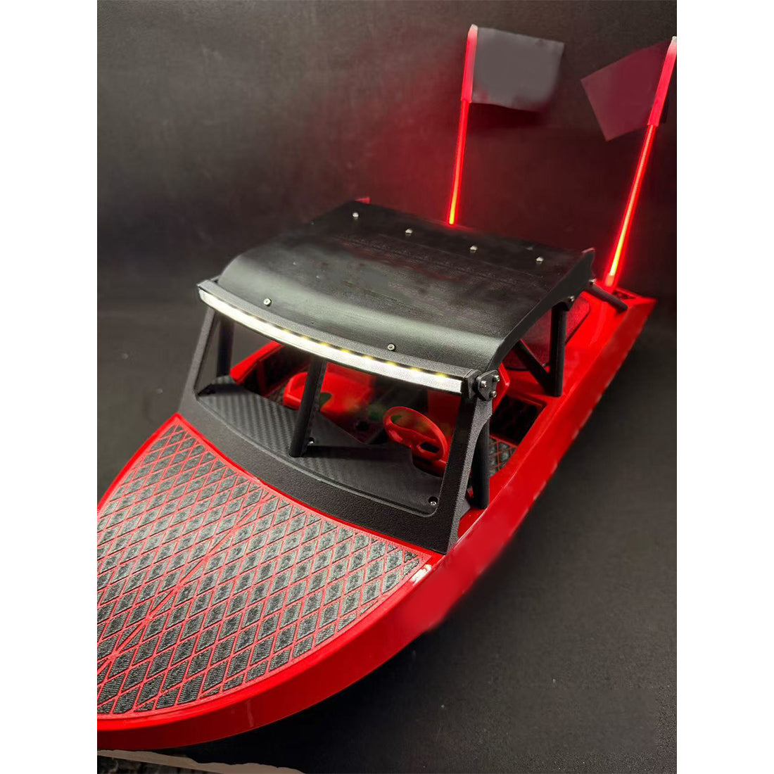 M-JET-35 1/6 scale red RC jet boat with dual water jet pump and LED lighting
