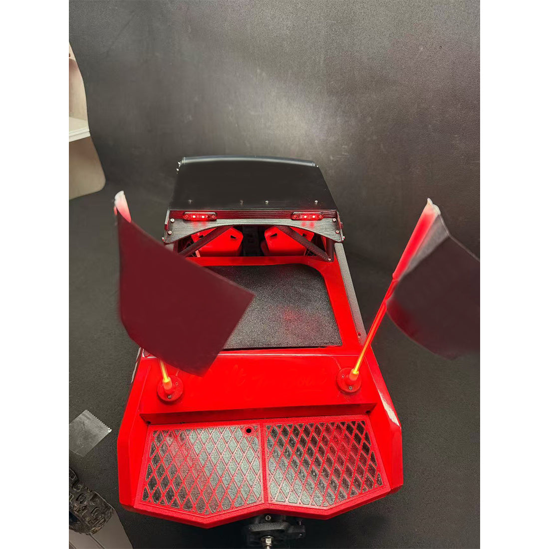 M-JET-35 1/6 scale red RC jet boat with dual water jet pump and LED lighting