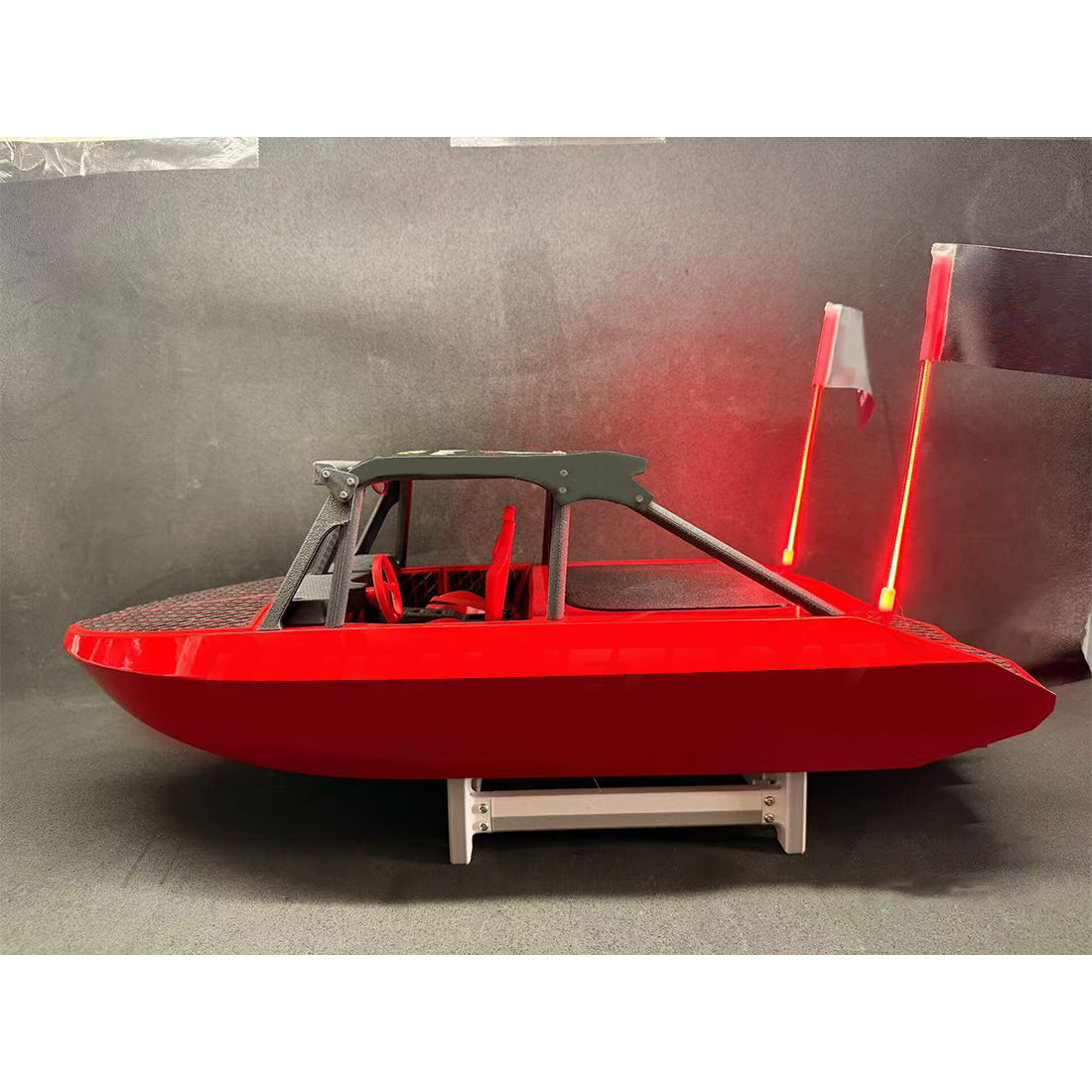 M-JET-35 1/6 scale red RC jet boat with dual water jet pump and LED lighting