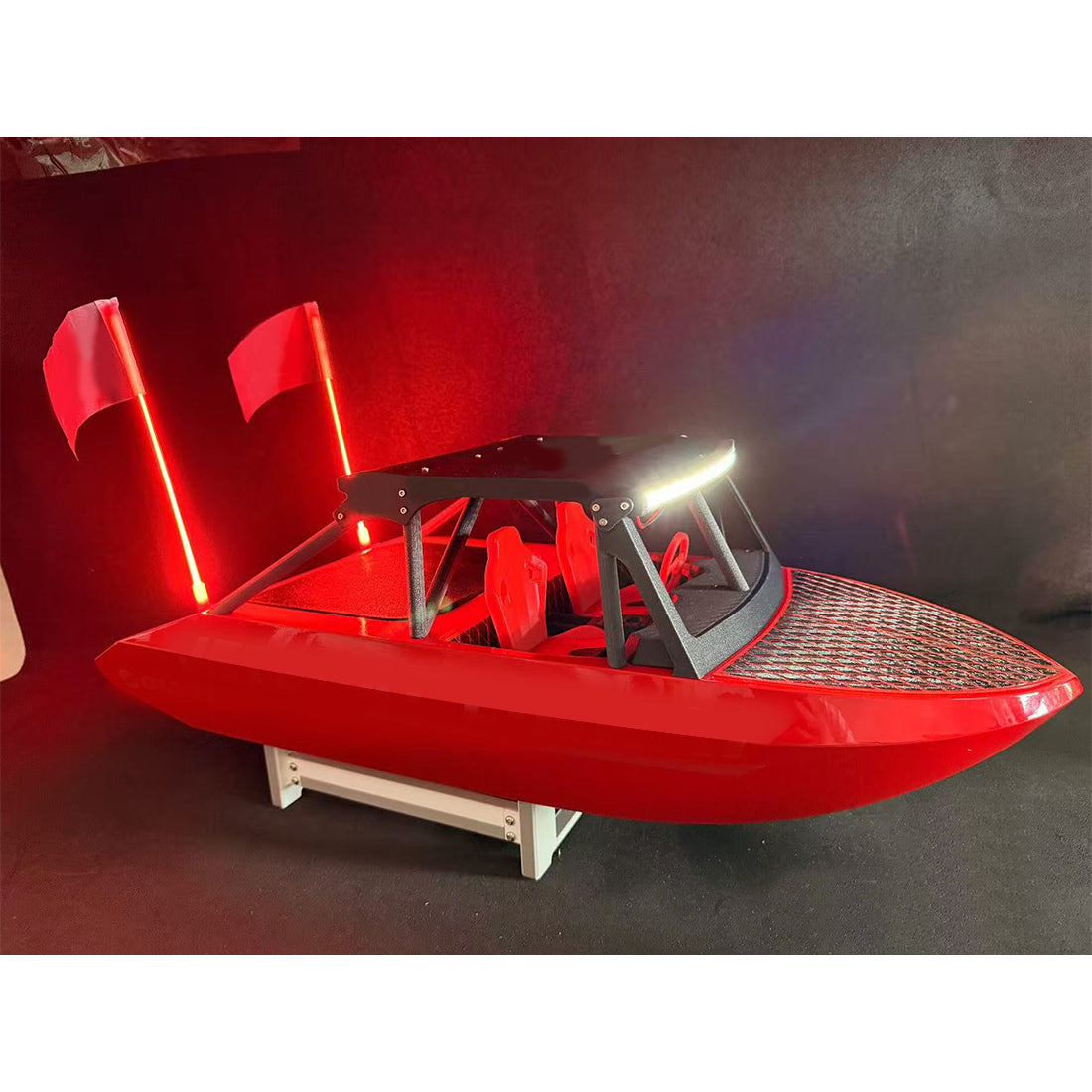 M-JET-35 1/6 scale red RC jet boat with dual water jet pump and LED lighting