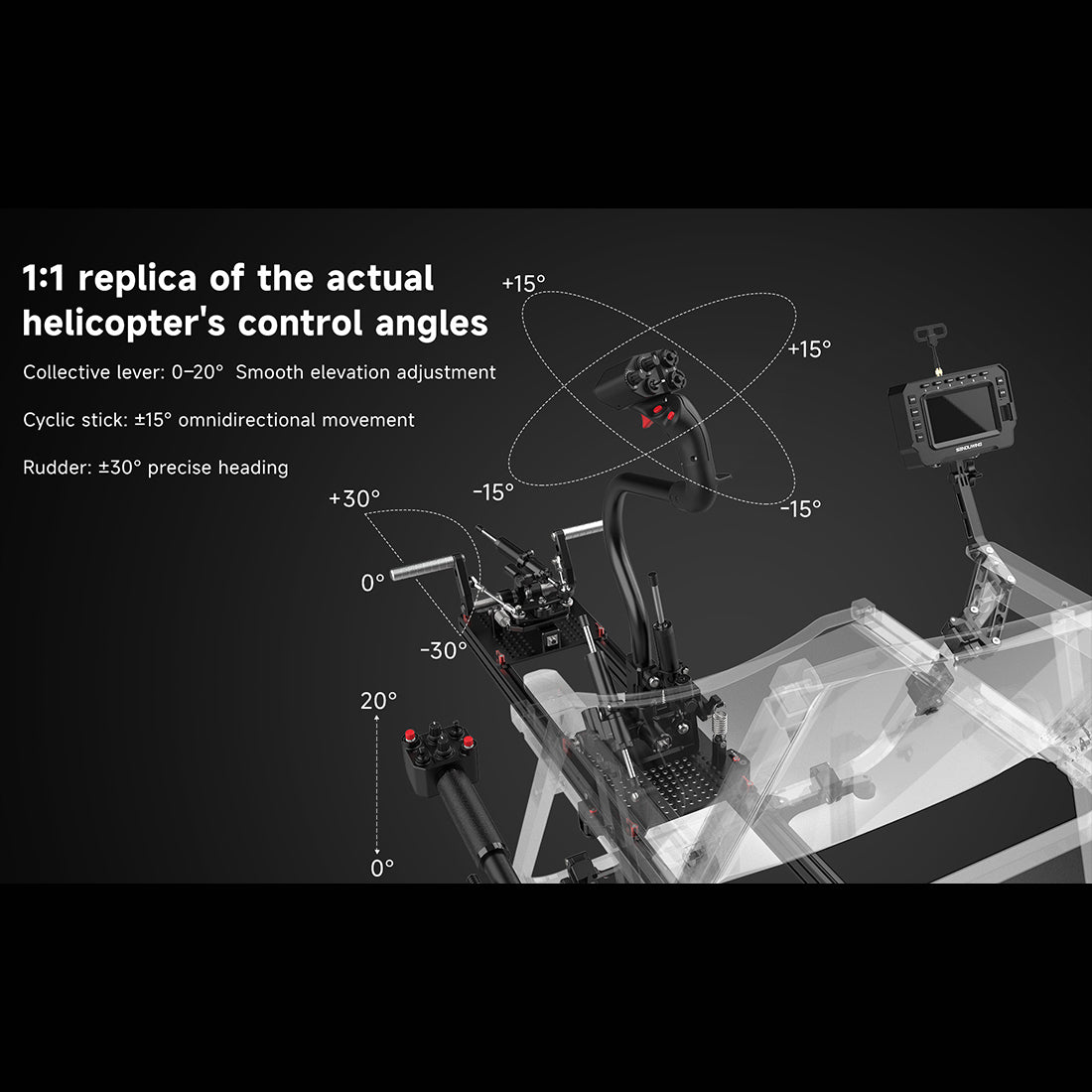 RAZORDON H17 RC Helicopter Cockpit Controller – 17-Channel ELRS Flight Simulator with CNC Metal Frame