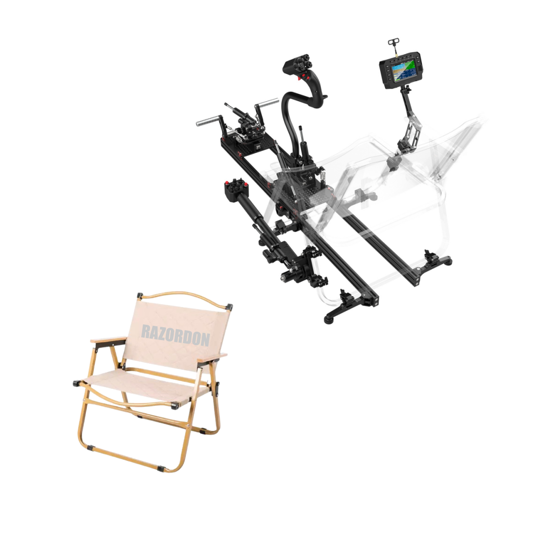 RAZORDON H17 RC Helicopter Cockpit Controller – 17-Channel ELRS Flight Simulator with CNC Metal Frame
