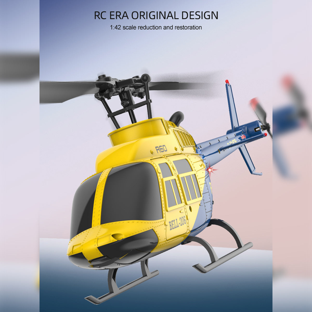 RC ERA A60 1/42 Scale Bell 206 90-Class 2.4G 4CH Single Rotor Flybarless Mini RC Helicopter - RAZORDON