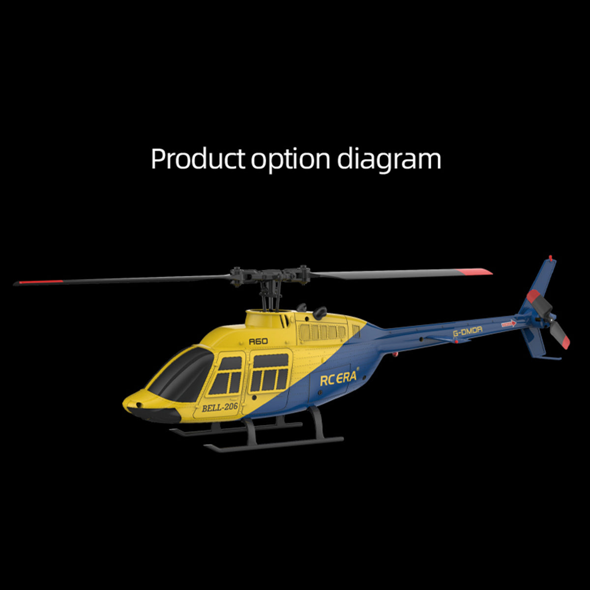 RC ERA A60 1/42 Scale Bell 206 90-Class 2.4G 4CH Single Rotor Flybarless Mini RC Helicopter - RAZORDON
