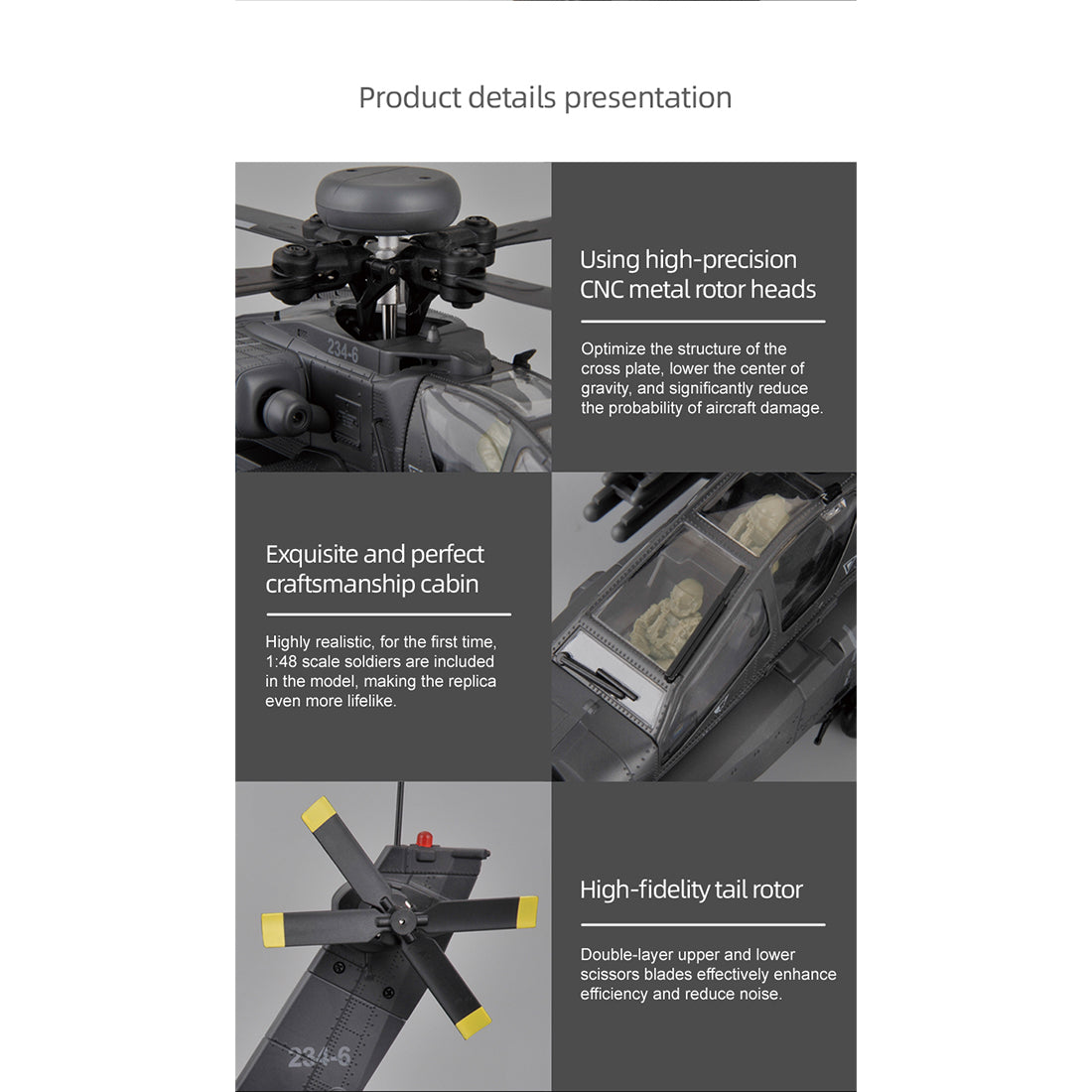 RC ERA C170 AH-64D Apache 1/48 Scale 6CH Flybarless RC Helicopter - Product Details - RAZORDON