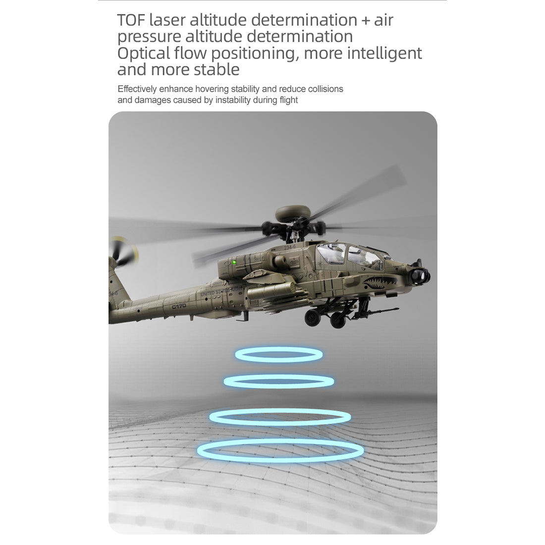 RC ERA C170 AH-64D Apache 1/48 Scale 6CH Flybarless RC Helicopter - RAZORDON