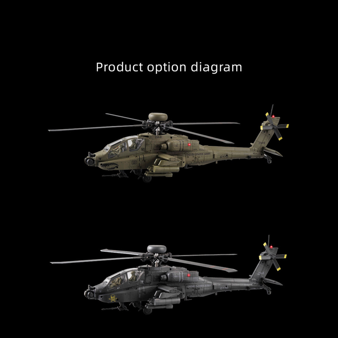 RC ERA C170 AH-64D Apache 1/48 Scale 6CH Flybarless RC Helicopter - RAZORDON