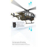RC ERA C180 1/25 Scale RC Helicopter 2.4G 6CH Single Rotor Flybarless, Barometer + TOF LiDAR Altitude Hold, Optical Flow Positioning, One-Key Inverted Flight & Takeoff/Landing