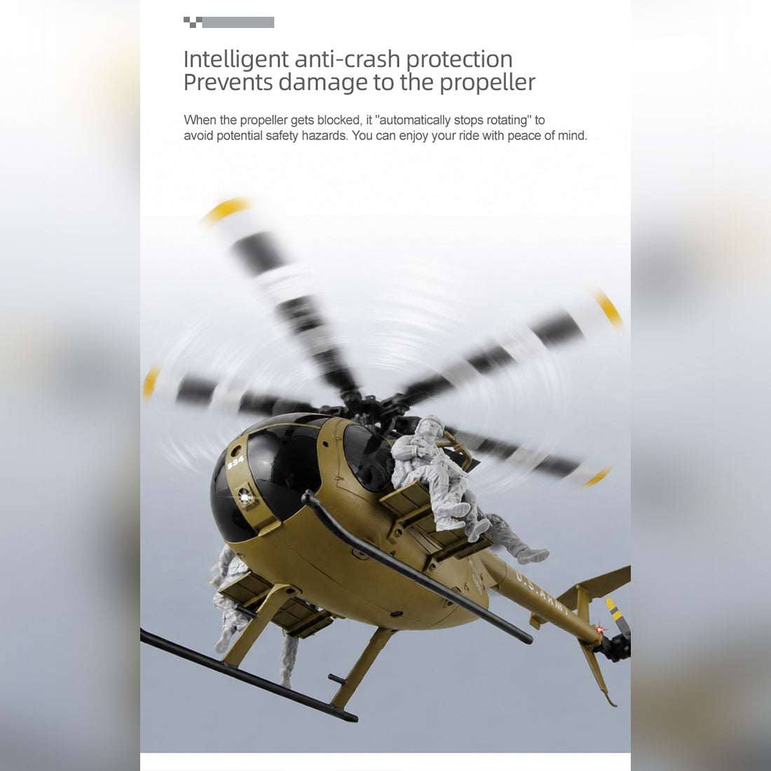 RC ERA C189S MD500 1/28 Scale 6CH RC Helicopter – Flybarless Military Helicopter with Optical Flow, Altitude Hold & Brushless Motors