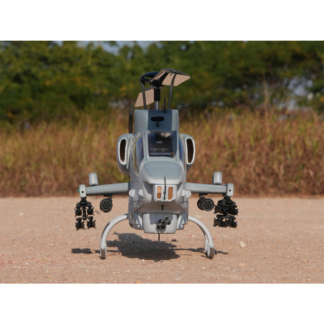 WOLFBUSH&ROBAN AH-1W Cobra 470-Class 2.4G 6CH Dual-Rotor RC Military Helicopter Model with GPS Positioning, Synchronized Turret & Left/Right-Hand Control RTF