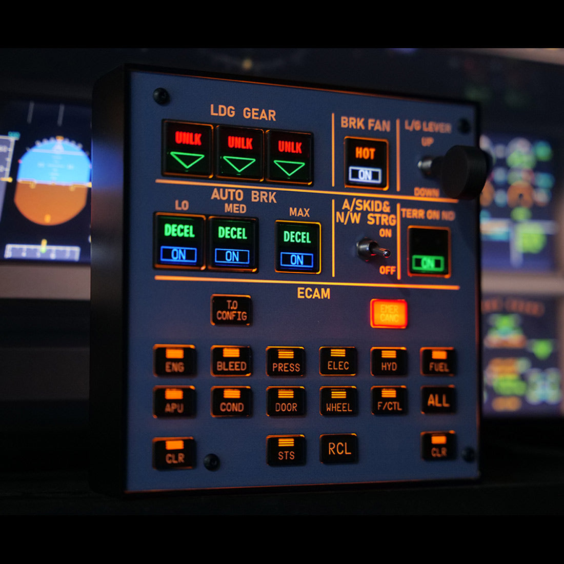 Rowsfire A103 V3.0 A32X/A31X/A350/XECAM HOME COCKPIT Landing Gear Indicator Integrated Panel - RAZORDON