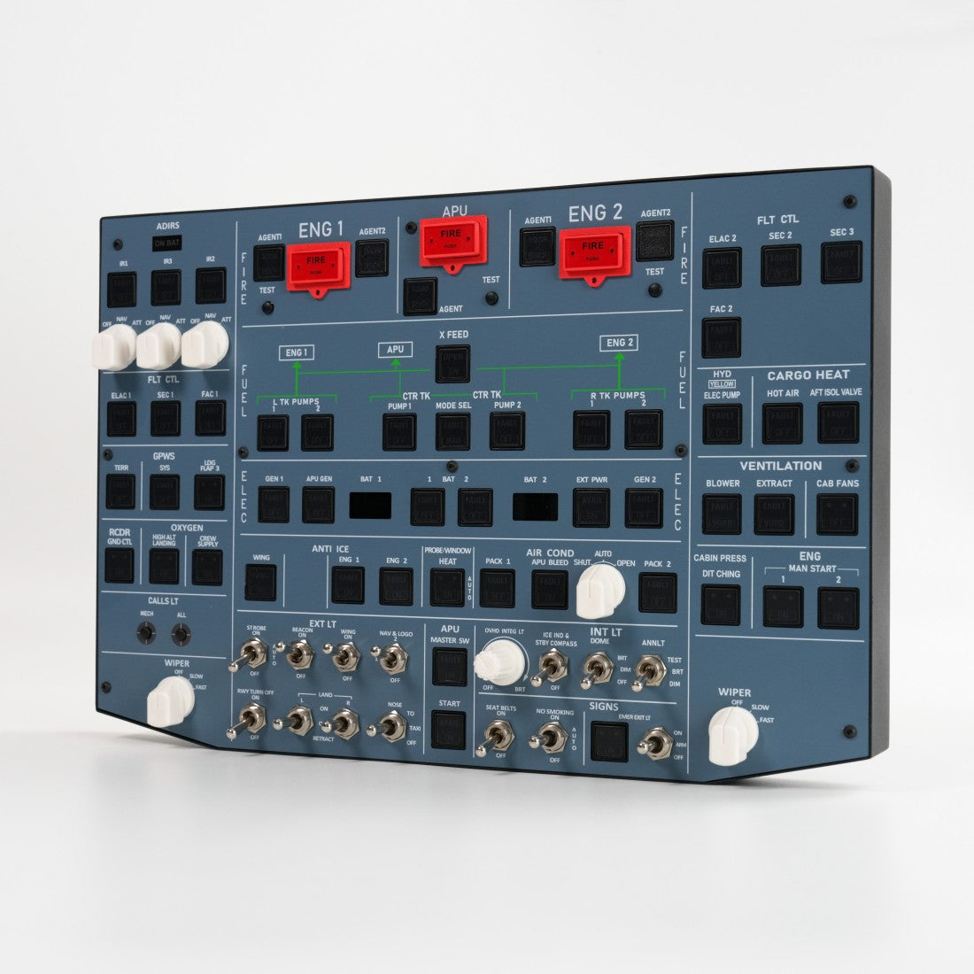 Rowsfire A107Pro A32X Light OVHD OVERHEAD Panel HOME COCKPIT for MSFS 2020/2024 (Backlit+Metal Housing+Tactile Switches Edition) - Compatible with FENIX A32X, FBW A32X - Windows Flight Sim Home Cockpit - RAZORDON