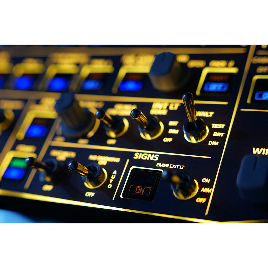 Rowsfire A107Pro A32X Light OVHD OVERHEAD Panel HOME COCKPIT for MSFS 2020/2024 (Backlit+Metal Housing+Tactile Switches Edition) - Compatible with FENIX A32X, FBW A32X - Windows Flight Sim Home Cockpit - RAZORDON