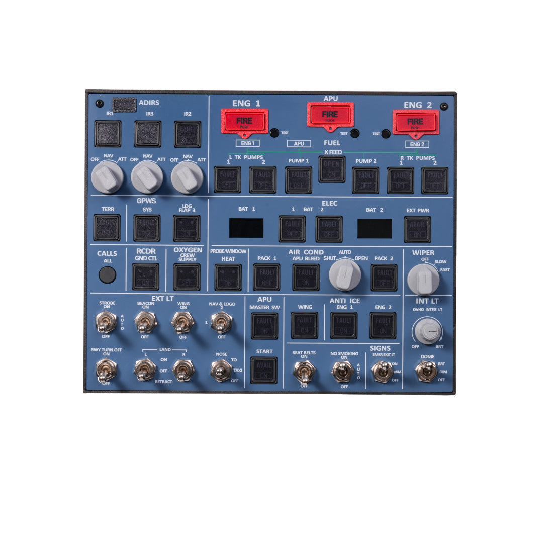 Rowsfire A107 V3.1 A32X MAX Light OVHD OVERHEAD Panel for MSFS 2020/2024 (Backlit+Metal Housing+Tactile Switches Edition) - Compatible with FENIX A32X, FBW A32X - Windows Flight Sim Home Cockpit